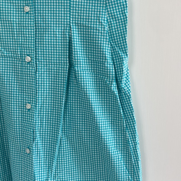Talbots gingham check pattern button down dress - size 6 - Picture 3 of 5